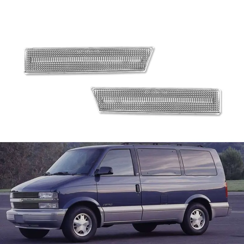 2pcs Clear Front Bumper Side Marker lamps Lights For 1995 1996 1997 1998 1999 2000 2001 2002 2003 2004 2005 Chevy Astro / GMC Safari Van,Replace OEM 5977846 GM2557103, 5977845, GM2556103