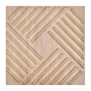 VEVOR 3D Wall Panels, 12-Pack 19.7 x 19.7 in PVC Modern Art Minimalist Salt Tiles, 32 Sq.Ft Coverage Accent Wall Panel, Interior Home Decor for Ceiling, Bedroom, Living & Gaming Room, Light Wood Color