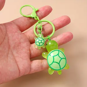 1pc Cute Turtle Keychain for Women - Cartoon Animal Design, Vibrant Colors, Durable Plastic Shell with Metal Ring Clasp, Decorative Key Ring Accessory for Everyday Carry, Turtle Jewelry, Lightweight Charm, Keychain For Bags
