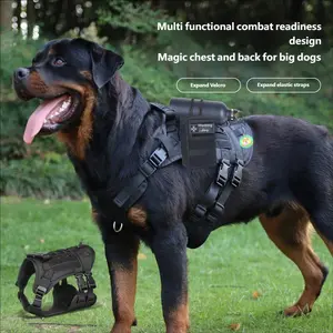 Dog Harness Large Dog Leash Outdoor Leash Set New Pet Multi-Functional Tactical Vest Harness Dog Chest Back Strap Large Dog Leash Outdoor Lead, Durable & Comfortable Design