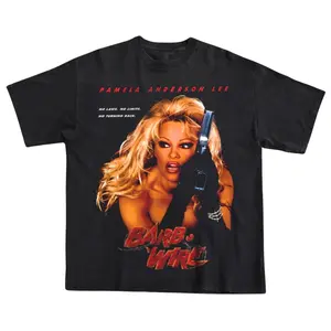 Vintage Pamela Anderson 'Barb Wire' 1996 Black T-Shirt, Movie Tee, Unisex Vintage Graphic Tees Gothic Grunge Y2k Emo Scene Amity Affliction Style Clothes Men Women Streetwear