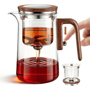 Enchant Series Glass Magic Teapot with  Infuser, Modern Personal  Pot for Loose Leaf  Visual Brewing Easy Clean - 27.05 oz
