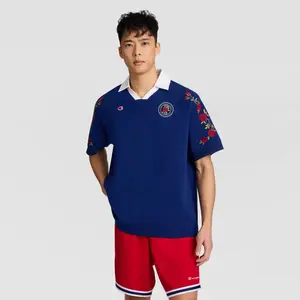 Champion Men's "World Game" Floral Lifestyle Jersey - Blue Depths S