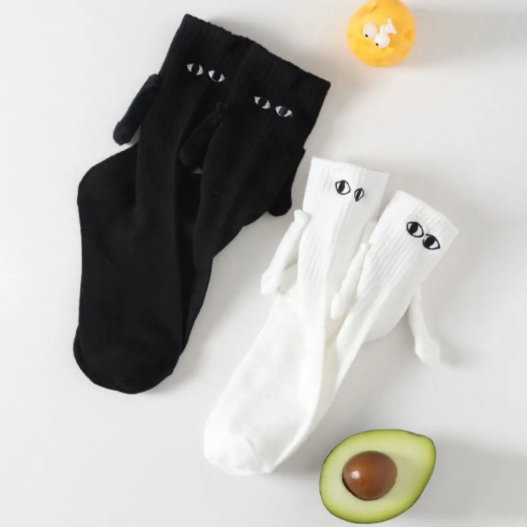 Magnetic Attraction Cartoon Eye Couple Socks stockingstuffers for