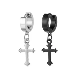 Cross earrings, ear bone rings/ear clips, daily wear, unisex