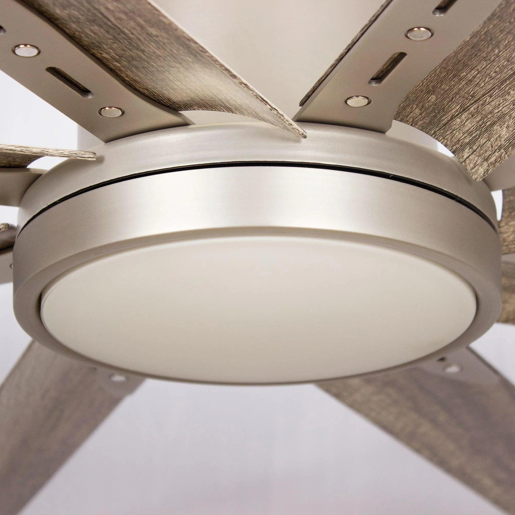 72" Bankston Nickel Ceiling Fan with Integrated LED Light & Remote Control