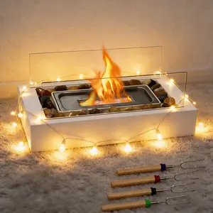 Pure White Portable Tabletop Alcohol Fire Pit with Real Flames for Safe Smokeless Warmth ModernDecor CozyHome TikTokMadeMeBuyIt Charcuterie Board black friday