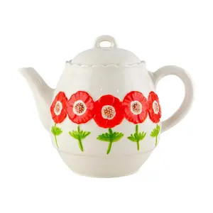 DECOLE Japanese Floral Teapot Afternoon Tea Set Silver Lotus 175x112x135mm