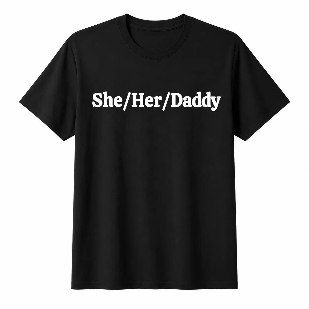 Premium Soft Cotton She Her Daddy Pronoun Sassy Unisex T-Shirt,Minimalist Block Text Crew Neck Graphic Tee,Funny Birthday Gift, Breathable Short Sleeve Summer Wins Birthday Gift Casual Summer Daily Tee summerwins Sports & Outdoors
