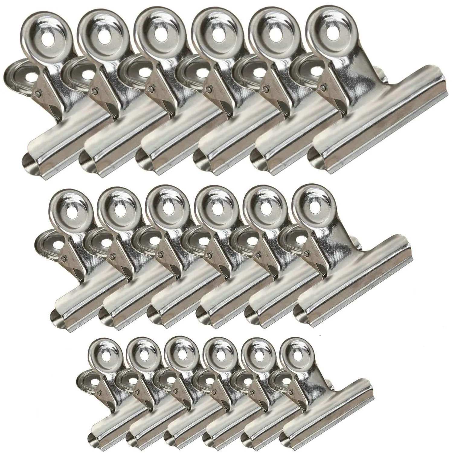 18Pcs/Set Stainless Steel Chip Bag Clips,3 Sizes (3/2.5/2 inch) Heavy Duty Food Bags Clamp Clips for Kitchen Office School,Christmas Party Gifts,Hand Tools Kits