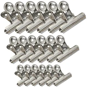 18Pcs/Set Stainless Steel Chip Bag Clips,3 Sizes (3/2.5/2 inch) Heavy Duty Food Bags Clamp Clips for Kitchen Office School,Christmas Party Gifts,Hand Tools Kits
