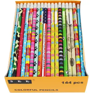 Assorted Colorful Pencils, Wooden Pencil with Eraser, Pencil Assortment, Novelty  Pencils,Awards & Incentives, No.2 HB,  to school, 12 Assorted Colors 144/box.