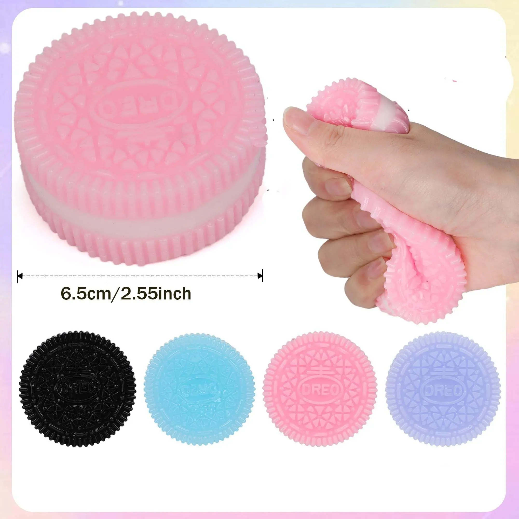 4-Color Oreo Squishy Fidget Toy – Ultra Soft Stretchy Stress Relief ...