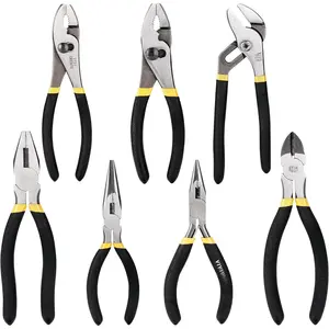 7- Pliers Set Heavy Duty Multipurpose Tools for  Repair DIY Auto Electrical Work Includes Long Nose Slip Joint Linesman and Diagonal Pliers Alicates de Corte Herramientas