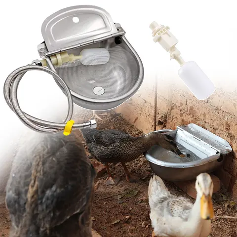 Essilnn Automatic Animal Water Bowl - 1 Bowl/Dish, Animal Feeding Supply, Convenient Easy-Clean Farm & Yard Tool for Chickens, Cows & Ducks