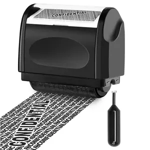 Identity Theft Protection Roller Stamp, 1 Refill Ink, Confidential Roller Stamp for Identity Protection, Security Stamps, Block Privacy Info