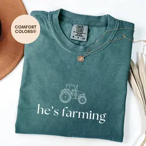 He's Farming Comfort Colors Shirt For Women, Farming Wife Shirt, Farming Wife Gift, Farmer Wife Comfort Shirt Gift, Farmer Wife Shirt,