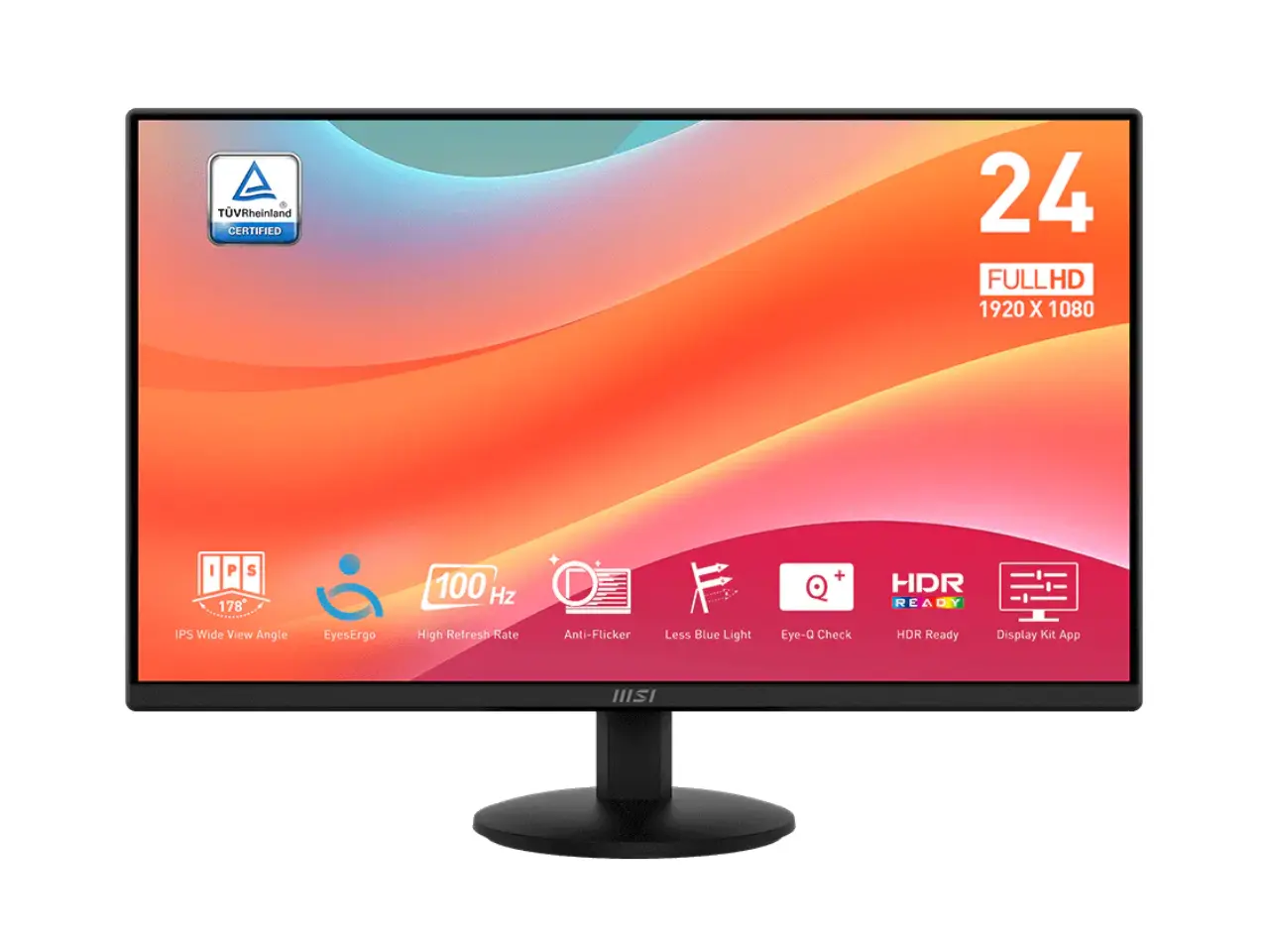 MSI 24 inch Full HD100Hz IPS FHD Adaptive Sync HDR Ready Computer Monitor for both work & causal gaming PRO MP242LE