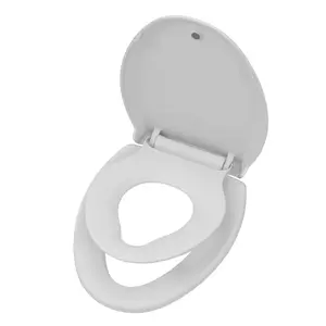 GARVEE Elongated Toilet Seat with Toddler Seat Built in