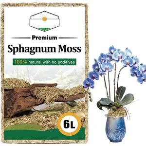 6L  Sphagnum Moss for  Indoor,  Zealand Sphagnum Moss for Orchid Potting Mix Terrarium Succulent Carnivorous Ferns Hosta Garden & Reptile Habitat