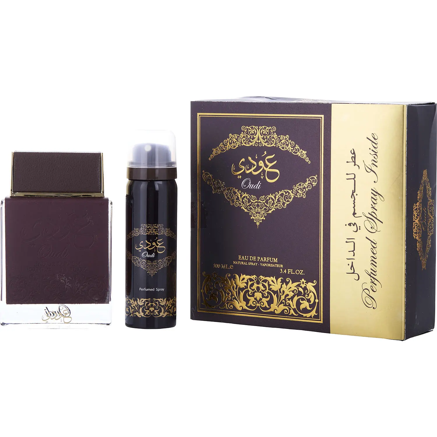 Ard Al Zaafaran Oudi Set-Eau De Parfum Spray 3.4 Oz & Deodorant Spray 1.7 Oz For Unisex