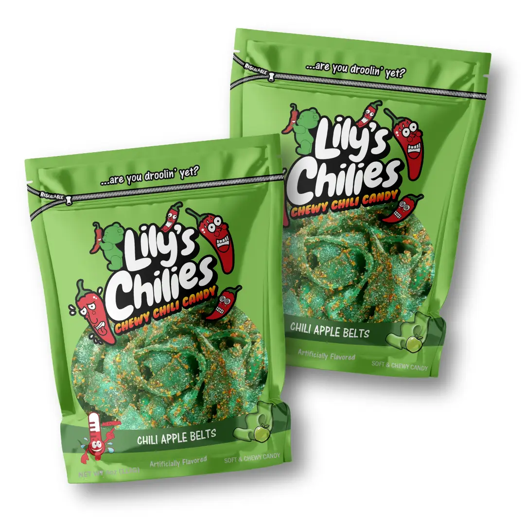 Chili Apple Belts (Two 4oz Bags), Chili Candy Snack
