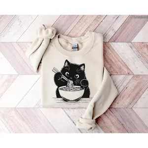 Noodle Cat Cute Shirt, Sweater, Hoodie, Ramen Cat Lover Tee, Animal Pet Lover Tee, Kitten Kitty Lovers Tee, Gift for Mom , Global Trending Outfits