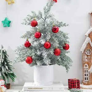 Realistic Touch Artificial Christmas Tree Pot Plant, Indoor Holiday Decor, No Ornaments Included, Perfect for Home & Gift Ideas