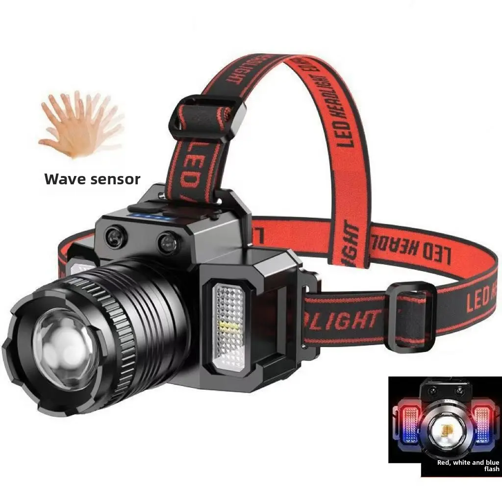 120000LM Super Bright LED Headlamp USB Rechargeable Headlight Flashlight Torch, Outdoors Camping, Running,portable headlight home emergencyoutdoor camp motion sensor Running, Portable Adjustable Led Beads Headlight, Outdoor Lighting Supplies.