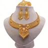European and American Style Vintage Fashion Jewelry Set, Golden Color Luxury Women Jewelry Set, Necklace Bracelet Ring Earrings 4-Piece Set, Fashionable Jewelry Set, Matching Jewelry Set, Glamour Set