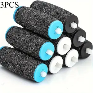 [Amope Pedi Refill] Amope 3pcs replacement roller set - electric foot file head, 3 medium sand grinding heads skin remover for removing calluses