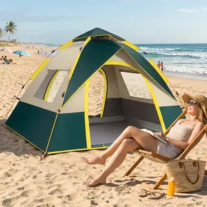 [Go Camping] Instant Cabin Tent 2/3 、3/4Person Portable Waterproof with Removable Canopy, Windproof, and High-Quality Materials Camping Equipment Spacious Interior