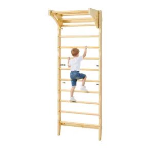 Swedish Ladder Wall Gym 2-In-1 10-Level 220 Lbs Weight Capacity Indoor Jungle Gym For Home Fitness, Wall-Mounted, Space-Saving Bodyweight Training Equipment, Easy Assembly, Durable Steel Construction, Versatile Multi-Function Gym