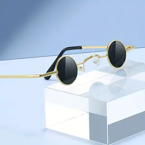 Vintage-Inspired Retro Round Glasses with Ultra-Slim Frame - Stylish Golden & Black Lenses for Day & Night, Perfect for Dates & Social Gatherings, Social Gathering Glasses|Vintageinspired Design|Ultra Thin Frame