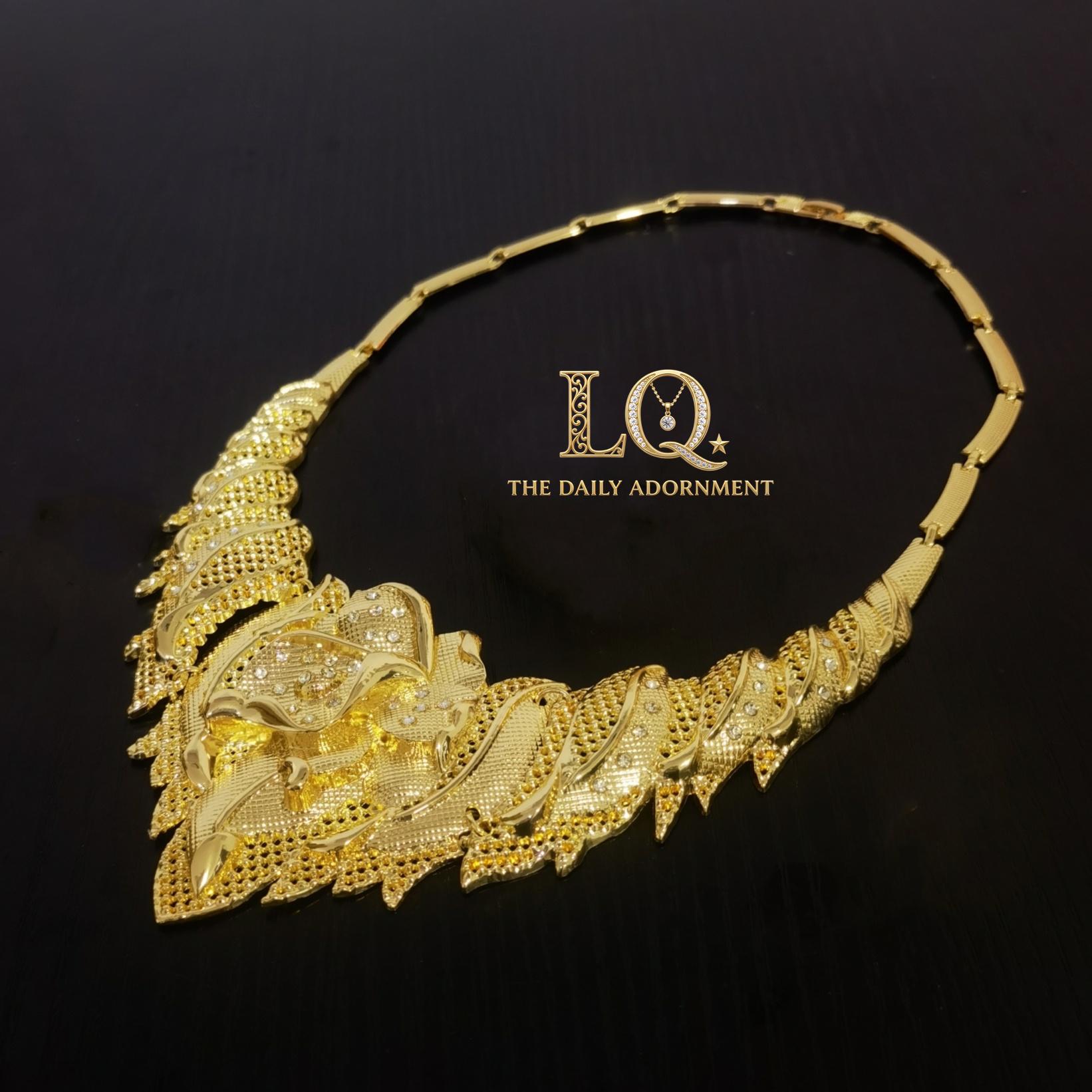 LQ 4-Piece Gold Butterfly Crystal Jewelry Set - Twisted Mesh Statement Necklace, Bracelet, Earrings & Ring - 18K Gold Plated Floral Gift for Weddings & Mother's Day LQ 4-Piece Gold Butterfly Crystal Jewelry Set - Twisted Mesh Statement Necklace, Bracelet, Earrings & Ring - 18K Gold Plated Floral Gift for Weddings & Mother's Day