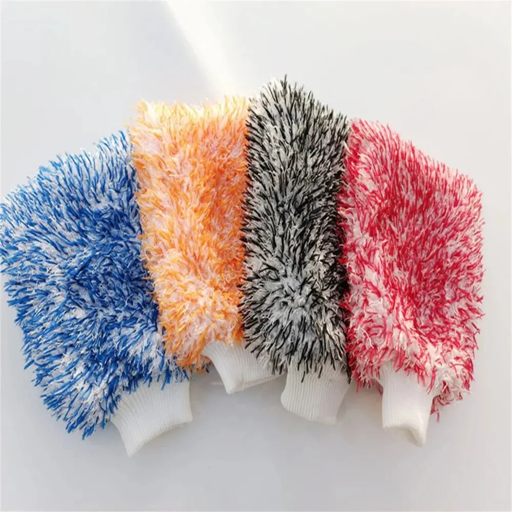 BEAR FORCE Microfiber Car Wash Mitt - Ultra Soft Plush Microfiber Cleaning Cloths Car Wash Accessory with White Wristband