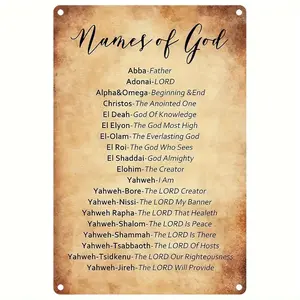 Vintage Metal Tin Sign with Psalm 25-Cherokee Blessing, Religious Home Decor Decoration, Bible-Inspired Wall Art Gift for Home, Cafe