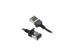 Nippon Labs 60CAT8-3-30BK 3 ft. Cat.8 U/FTP Slim Ethernet Network Cable Black 30AWG - Latest 40Gbps 2000Mhz RJ45 Patch Cord