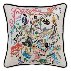 Paris Embroidered Pillow Paris Embroidered Pillow