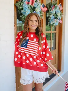 All American Cutie Polka Dot Top - Red