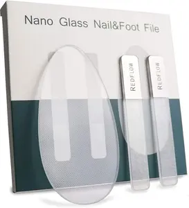 Nano Glass Nail & Foot File Set - Crystal Glass Manicure & Pedicure Tools for Acrylic Nails - 3-Piece Kit with Nano Etching Technology for Healthier Nails