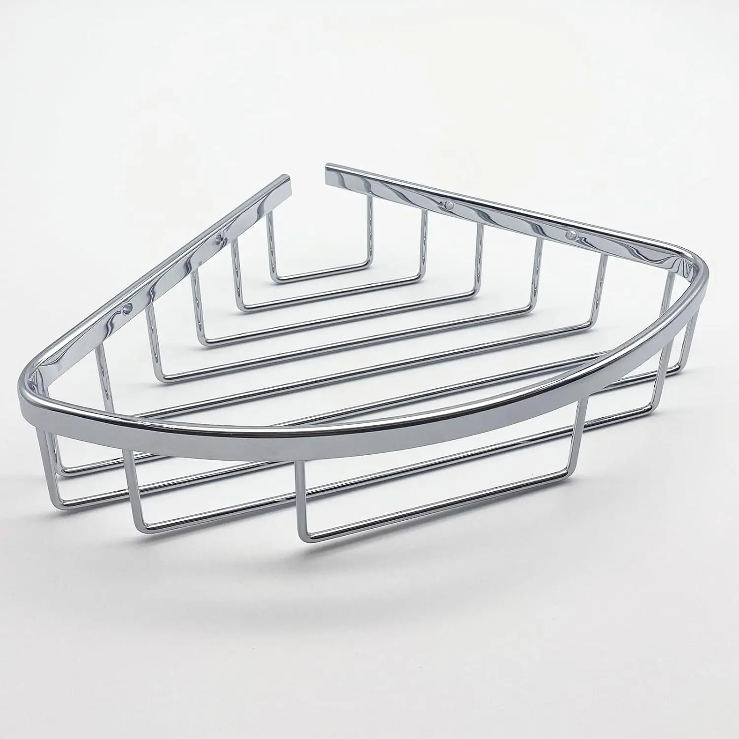 Classic Bathroom Shower Corner Basket - Metal Brass Polished Chrome Shampoo Soap Holder with Easy Installation & Complete Pack