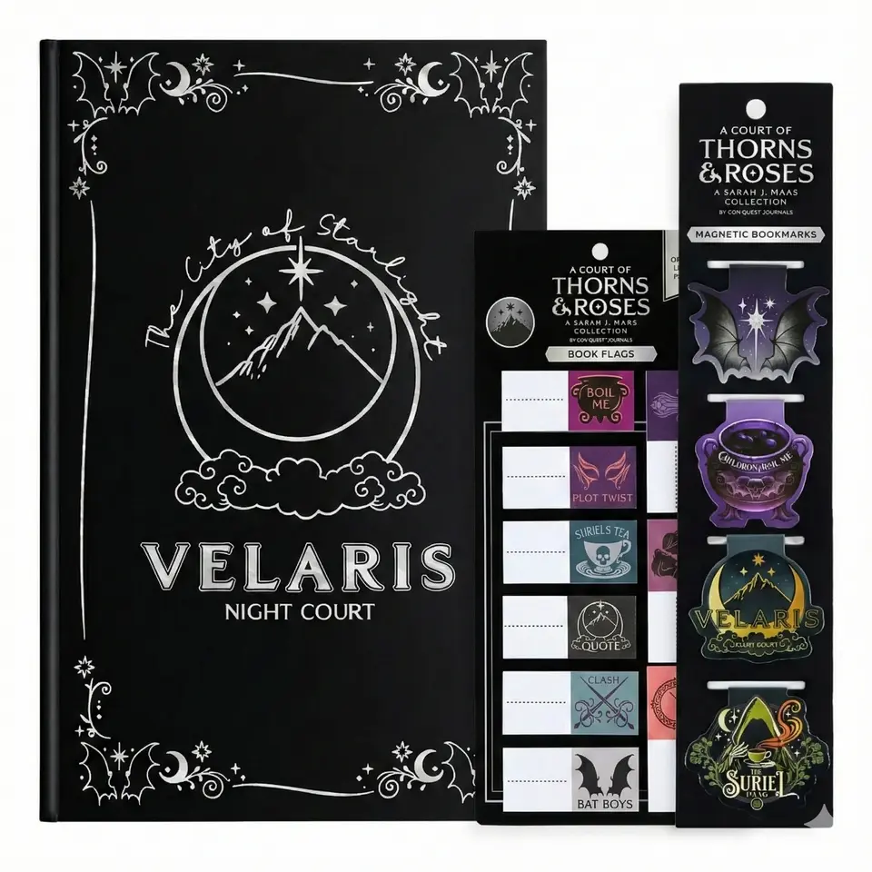A Court of Thorns and Roses Velaris Reading & Journaling Bundle (Journal, Annotation Book Flags & Magnetic Bookmarks)