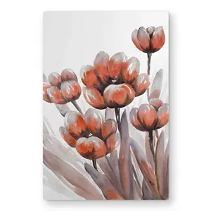 Begin Home Decor C1MP1218Y576AT 12 x 18 in. Watercolor Red Flowers Wall Art - Botanical Metal Print