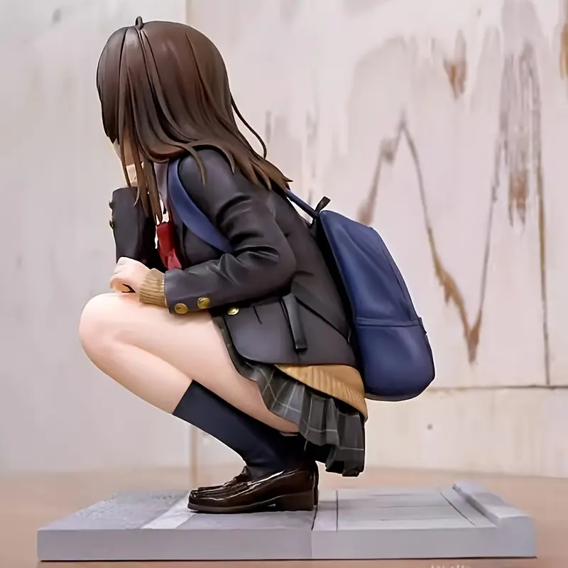 Charming JK Uniform Anime Girl Statue Female High School Student - Collectible PVC Model, Perfect for Desktop and Car Decoration, Ideal Gift for Valentine's Day/Anime Fans