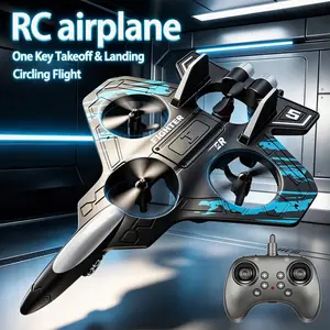 RC Foam Fighter Jet Glider, Remote Control Quadcopter Airplane with Gravity Sensor, Auto Hover & 3D Flip, Hobby Flying Toy