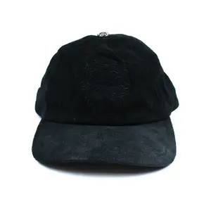 Chrome Hearts 5 Panel Suede Dagger Baseball Cap Black