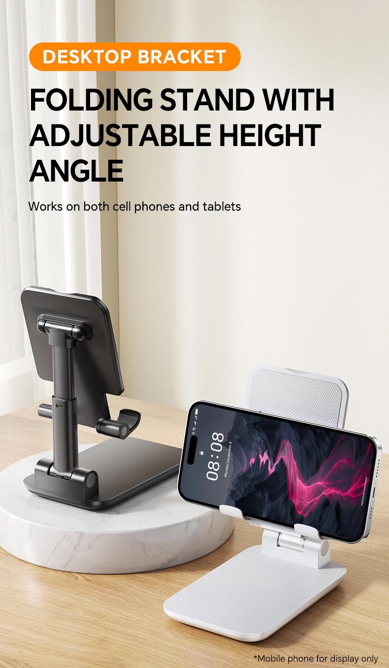 Universal Foldable Phone Stand, Adjustable Angle Desktop Cellphone Holder, Stable & Portable for All Phones