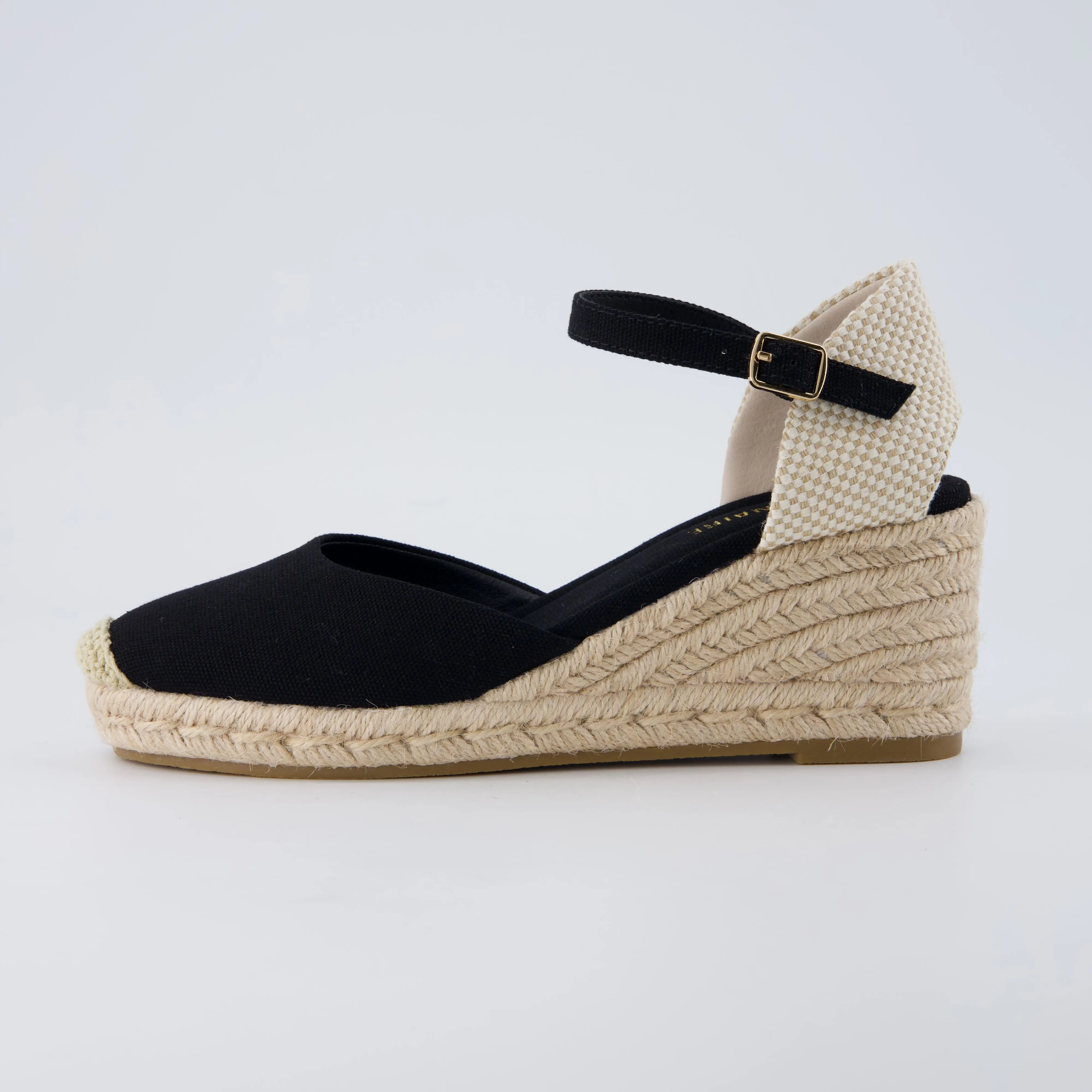 Cushionaire Elche Closed Toe Wedge Sandals for Women, Platform Espadrilles Heels With Adjustable Buckle