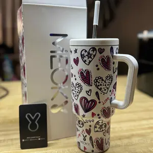 Product Review of 【Latest Style】 - Meoky 40oz Stay Hot Or Cold All DayStainless Steel Thermos Cup, Perfect For Car, Office & Travel, Large Capacity, Trendy Design, Valentine's Day gift Ready Glow-In-The-Dark White Marine Life, Insulated Mug Tumbler With Handle from 🇺** ❌**🇸